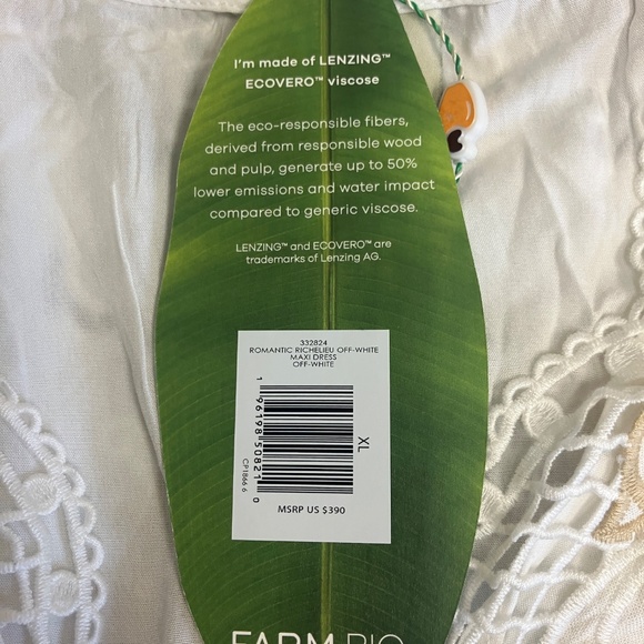 Farm Rio Romantic Richelieu Off-White Maxi Dress XL - Picture 8 of 8